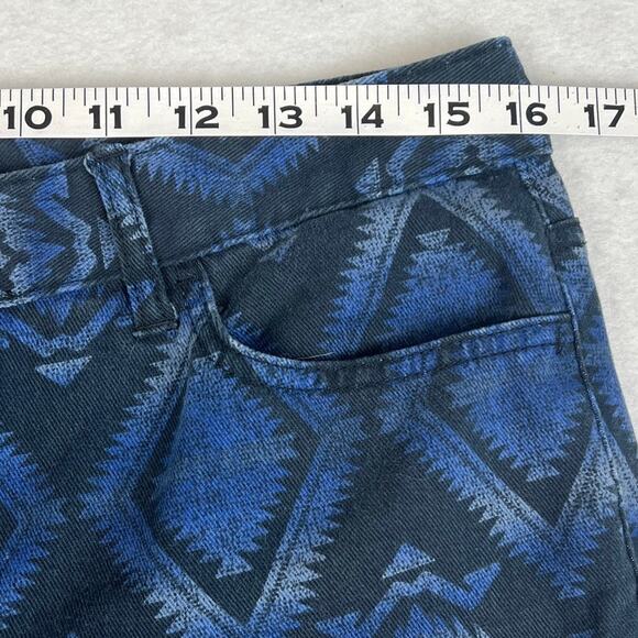 Y2K Vintage Chaps Ralph Lauren Women’s Aztec Print Cropped Denim Jeans Size 10 - Picture 3 of 8